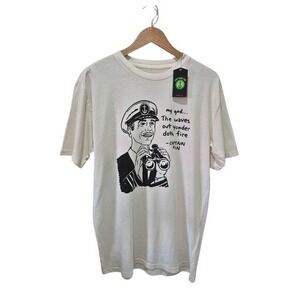 Captain Fin T Shirt Men's M Medium Tillys Graphic Tee Waves Out Yonder Doth Fire